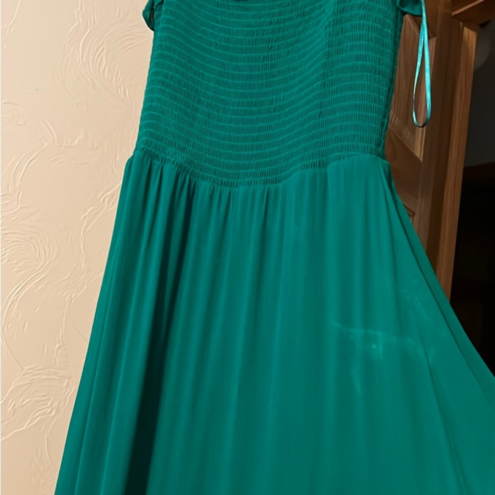 Reformation Green Ruffled Midi Dress - Picture 9 of 9